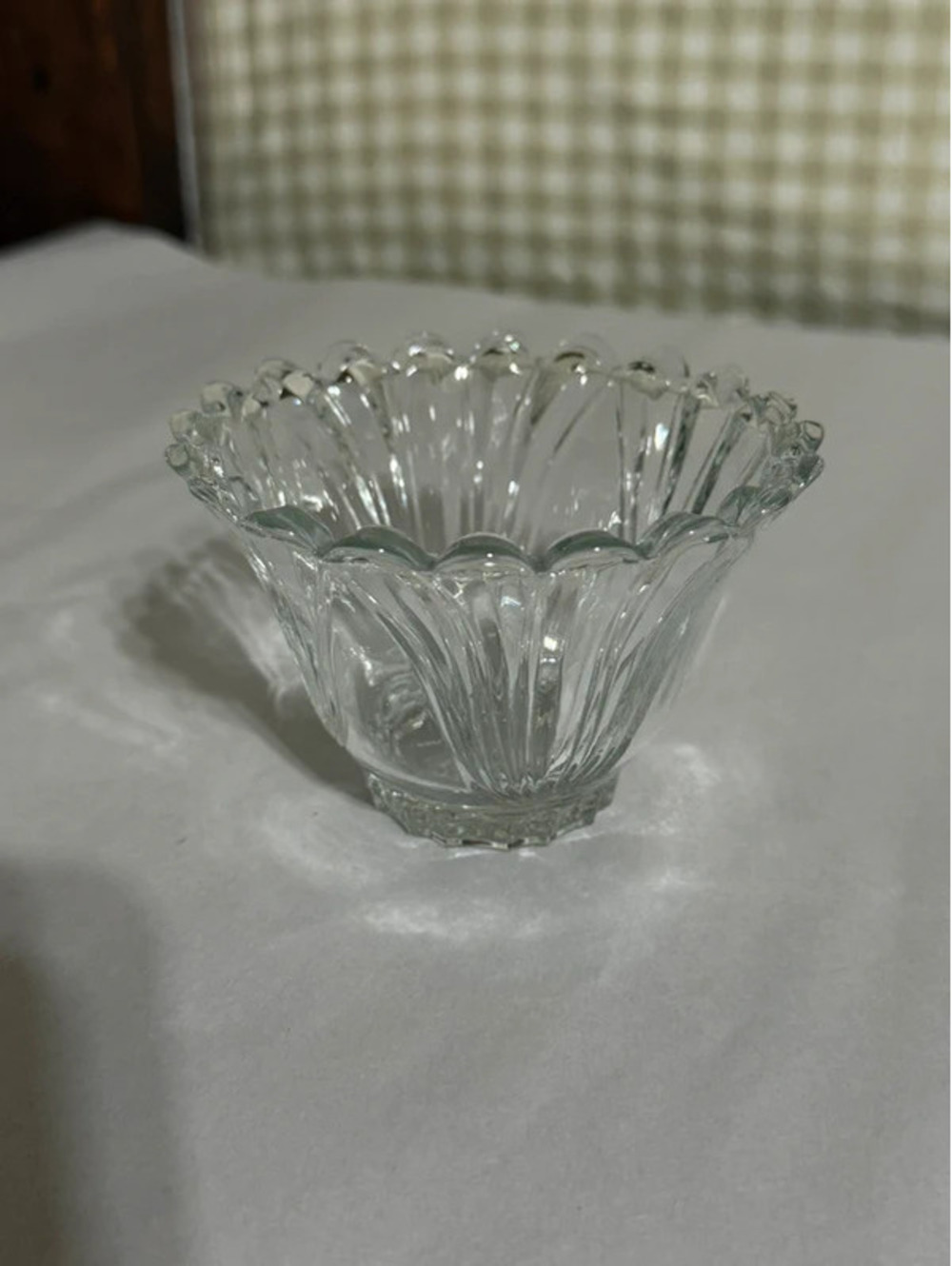 Vintage KIG Indonesia Clear Glass Votive Tealight Holder